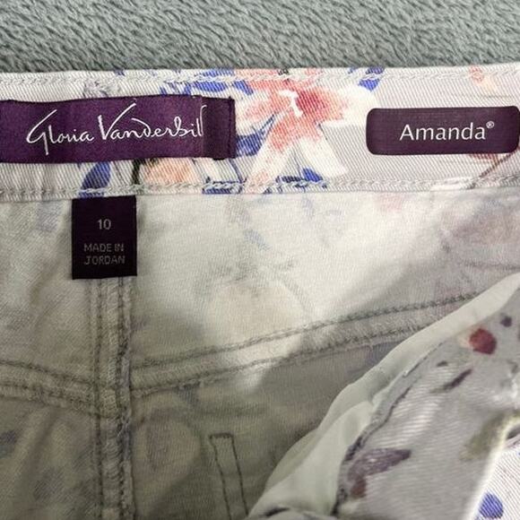 women's Gloria Vanderbilt Amanda floral jeans size 10 excellent condition - Picture 3 of 9